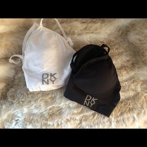 Set of 2 DKNY Padded Bralettes Black & White